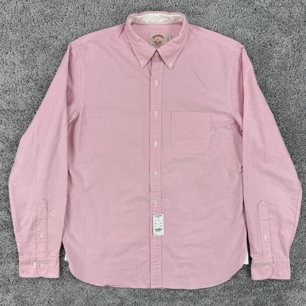 Brooks Brothers Oxford Shirt Men's L NWT Pink Long Sleeve OCBD Ivy Preppy Supima
